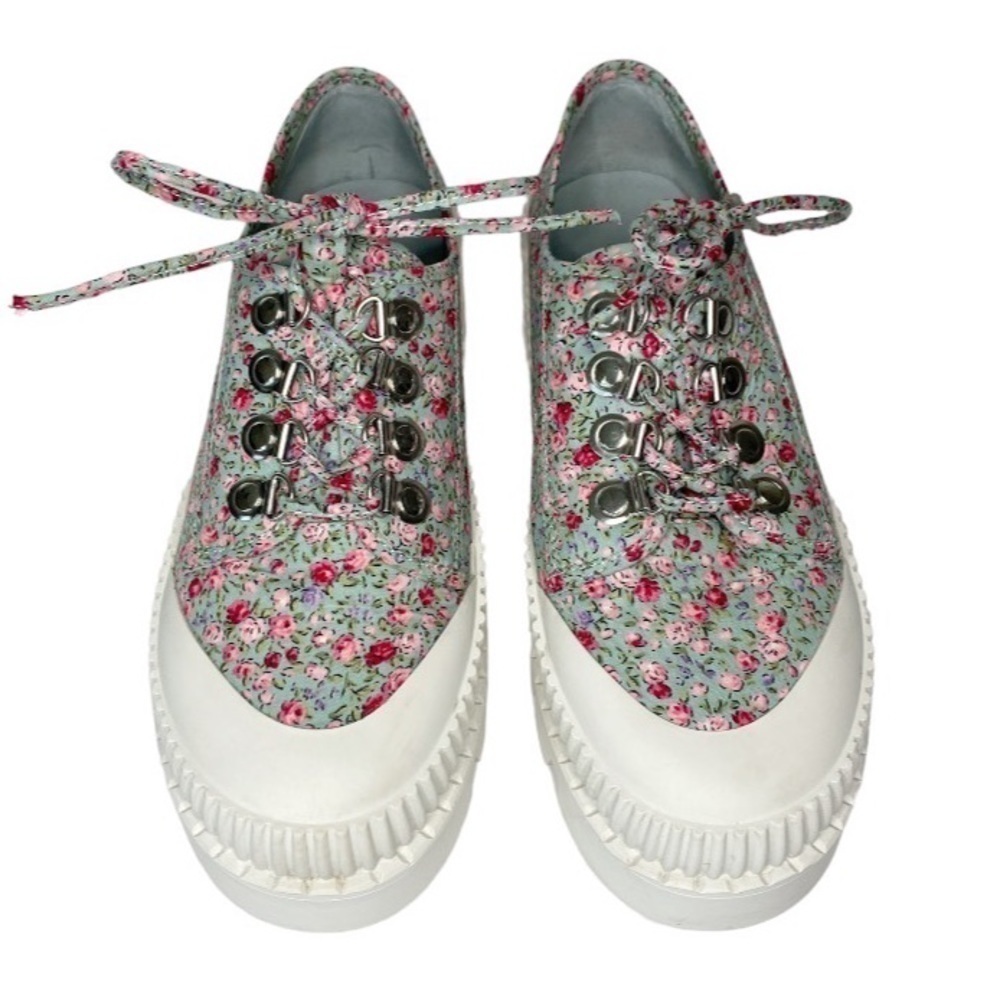 Jeffrey Campbell B2School Blue
Floral Fabric Platform Lace
Up Lug Sole Size 8 - Picture 5 of 12